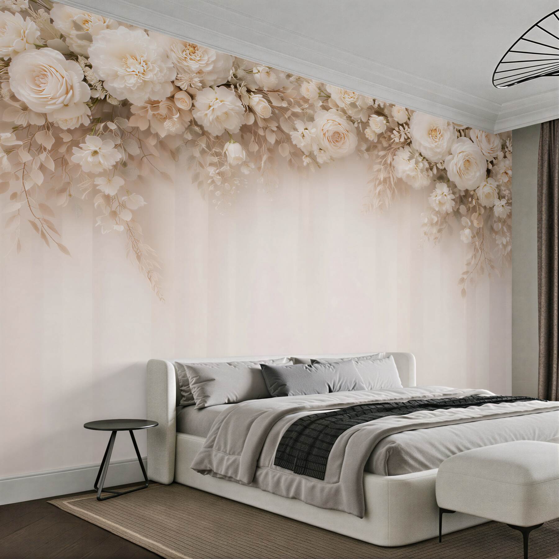 Fototapet Eleganță florală crem