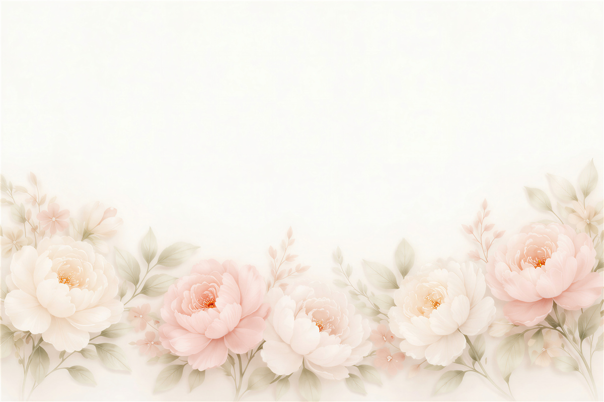 Fototapet Bujori pastel în ceață romantică