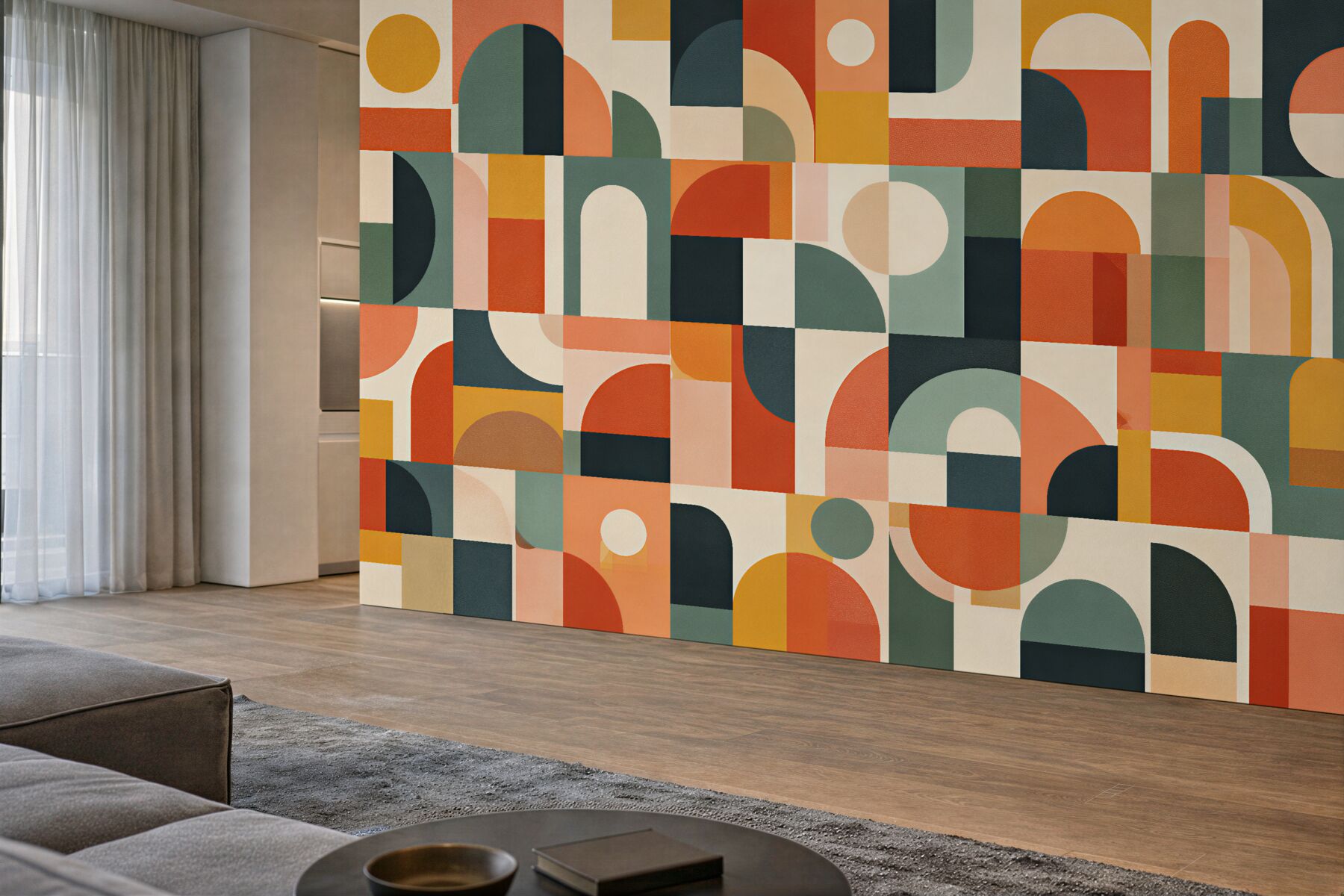 Fototapet Mozaic geometric în tonuri calde
