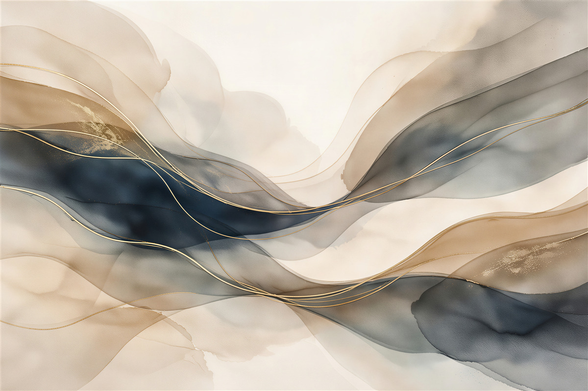 Fototapet Valuri aurii de abstracție subtilă