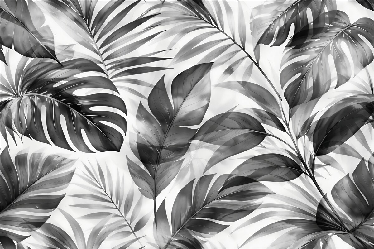 Fototapet Frunze tropicale monocromatice