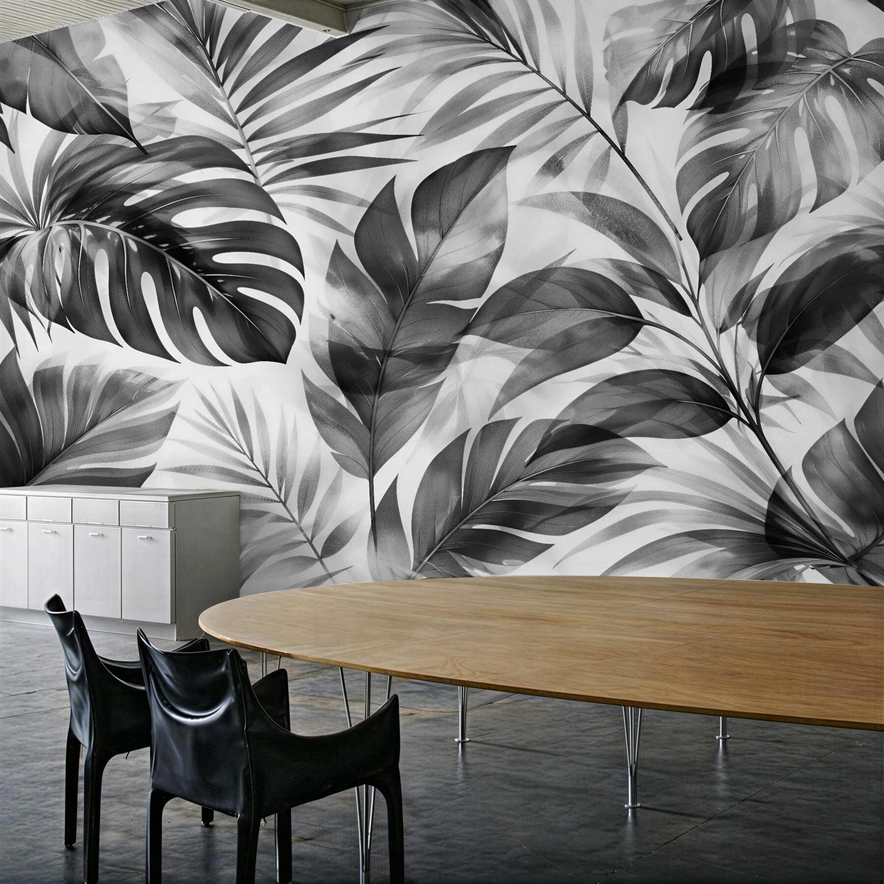 Fototapet Frunze tropicale monocromatice