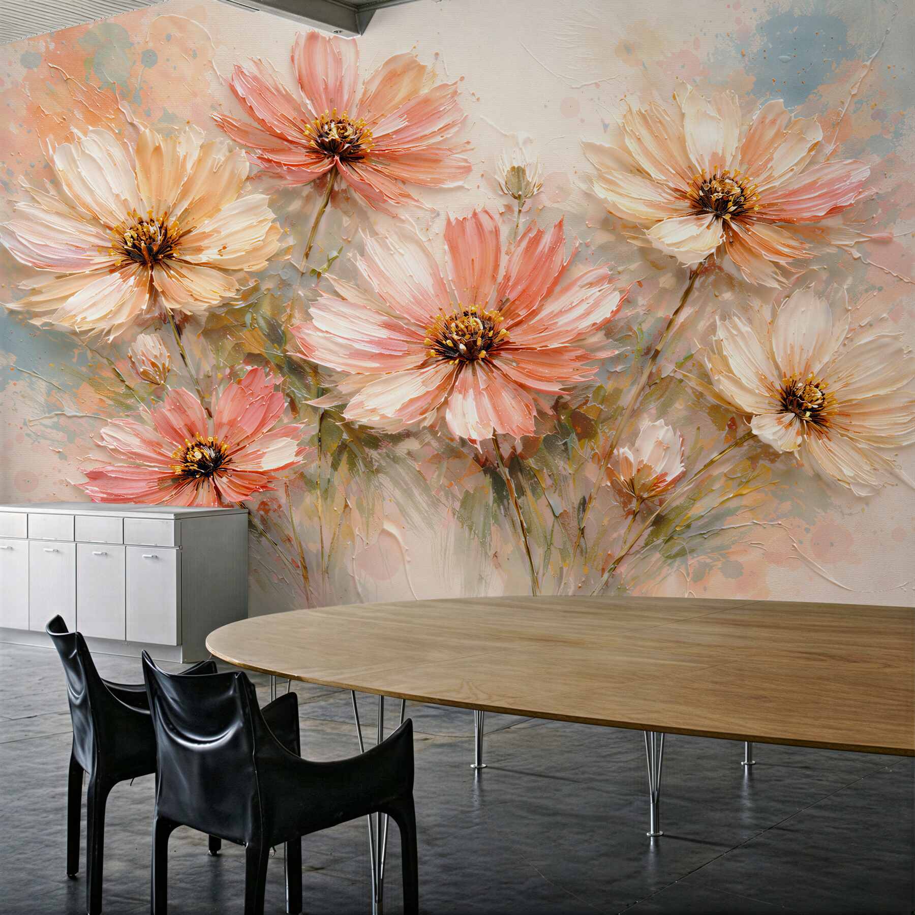 Fototapet Flori pastelate în înflorire artistică