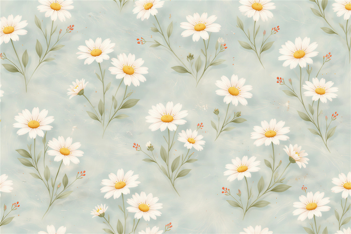 Fototapet Margarete delicate pe fundal albastru deschis