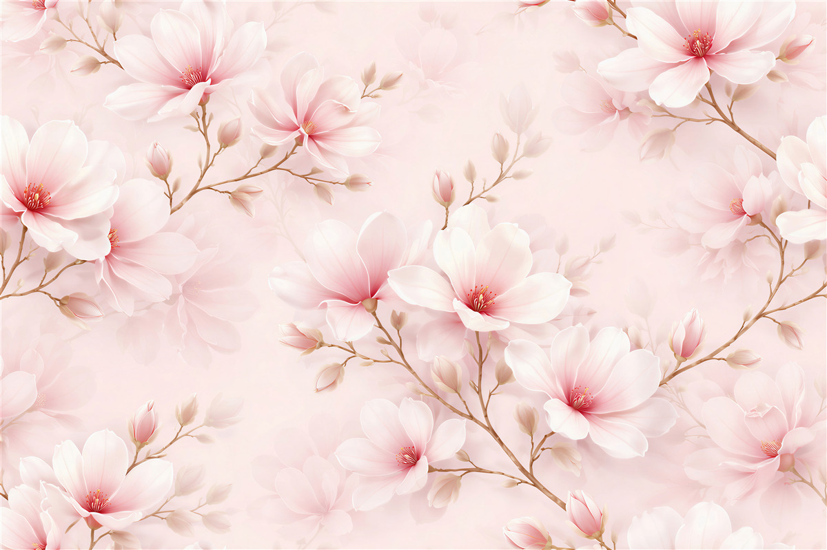 Fototapet Magnolie pudrată în floare