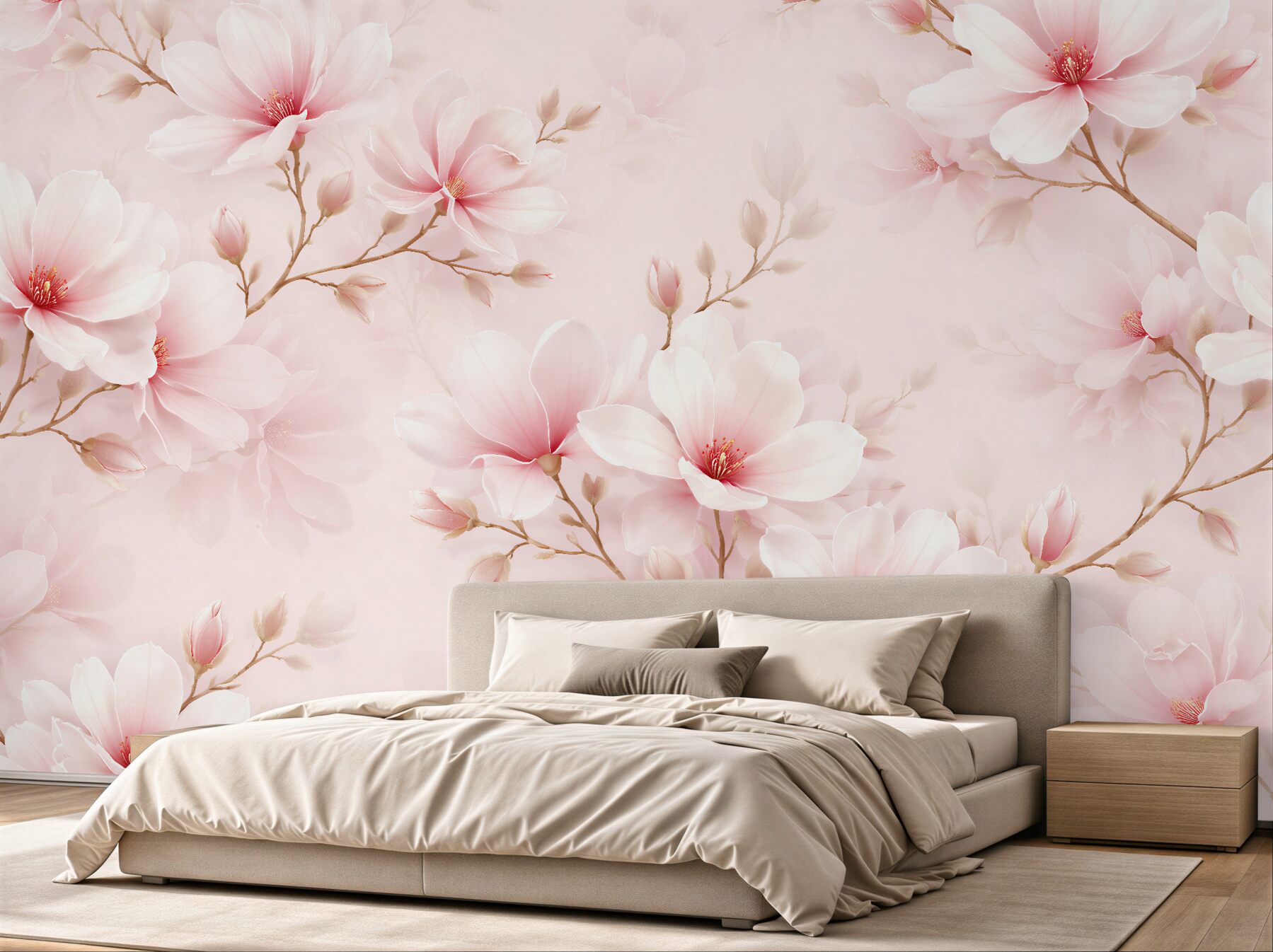 Fototapet Magnolie pudrată în floare