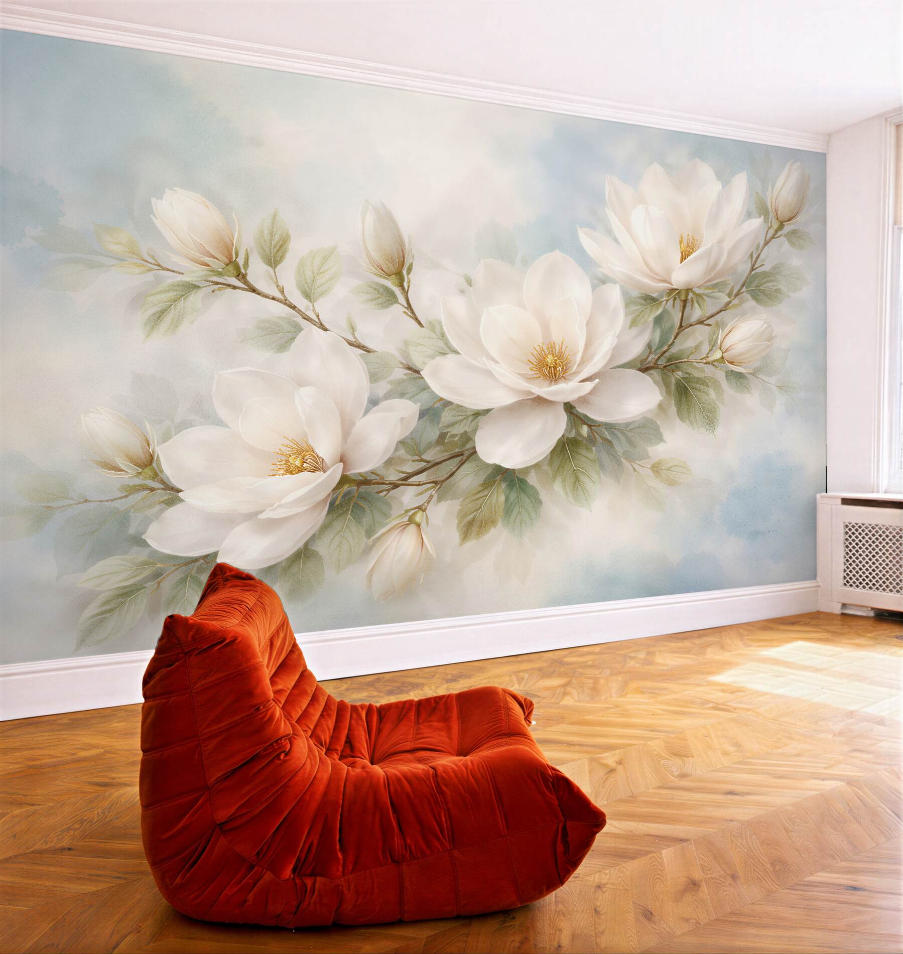Fototapet Magnolii delicate în ceață pastelată