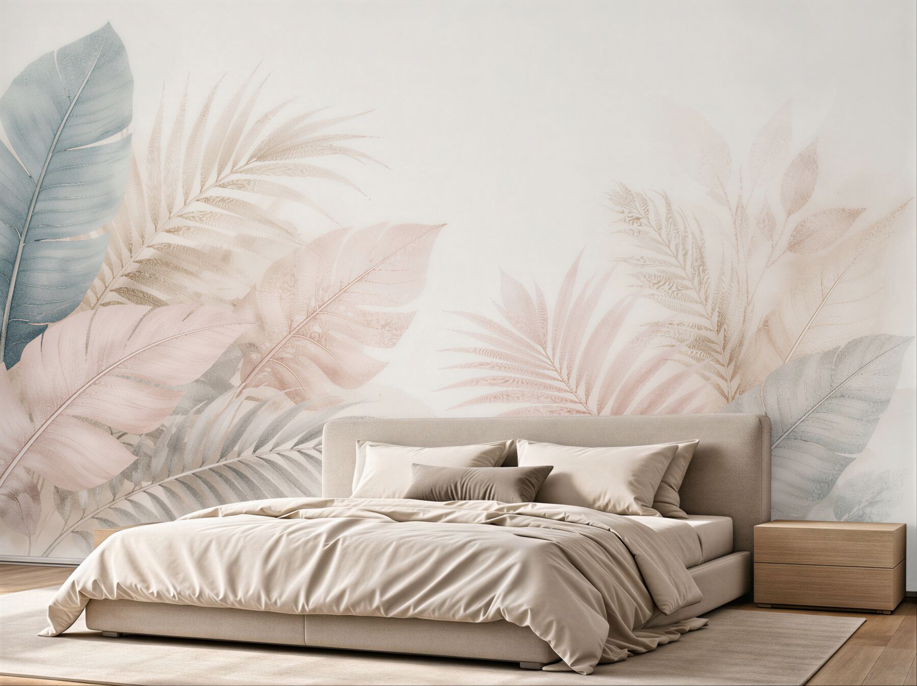 Fototapet Frunze tropicale pastelate