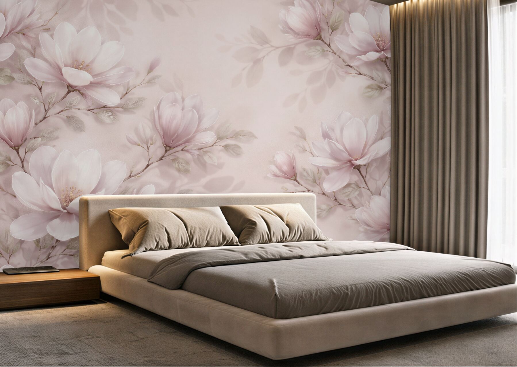 Fototapet Magnolii delicate pe fundal pudrat