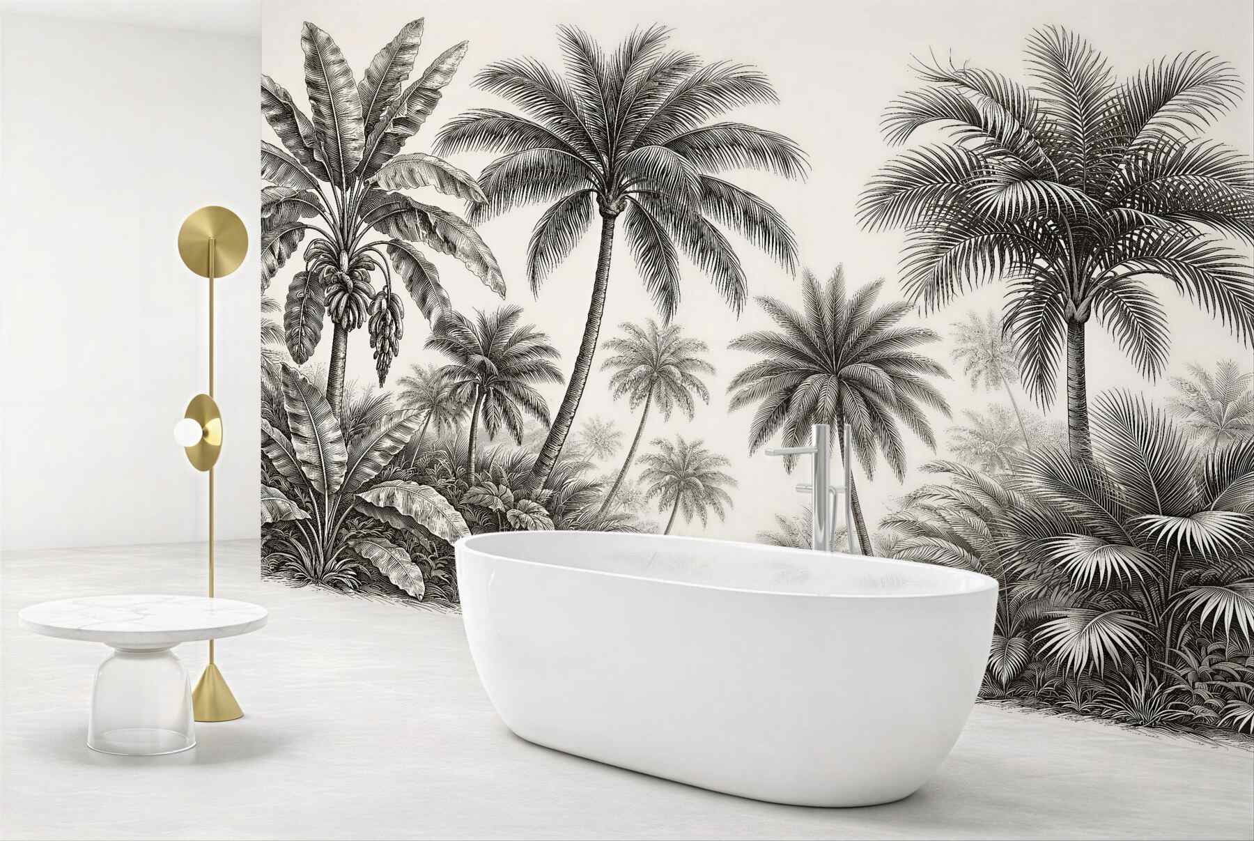 Fototapet Palmieri tropicali în desen