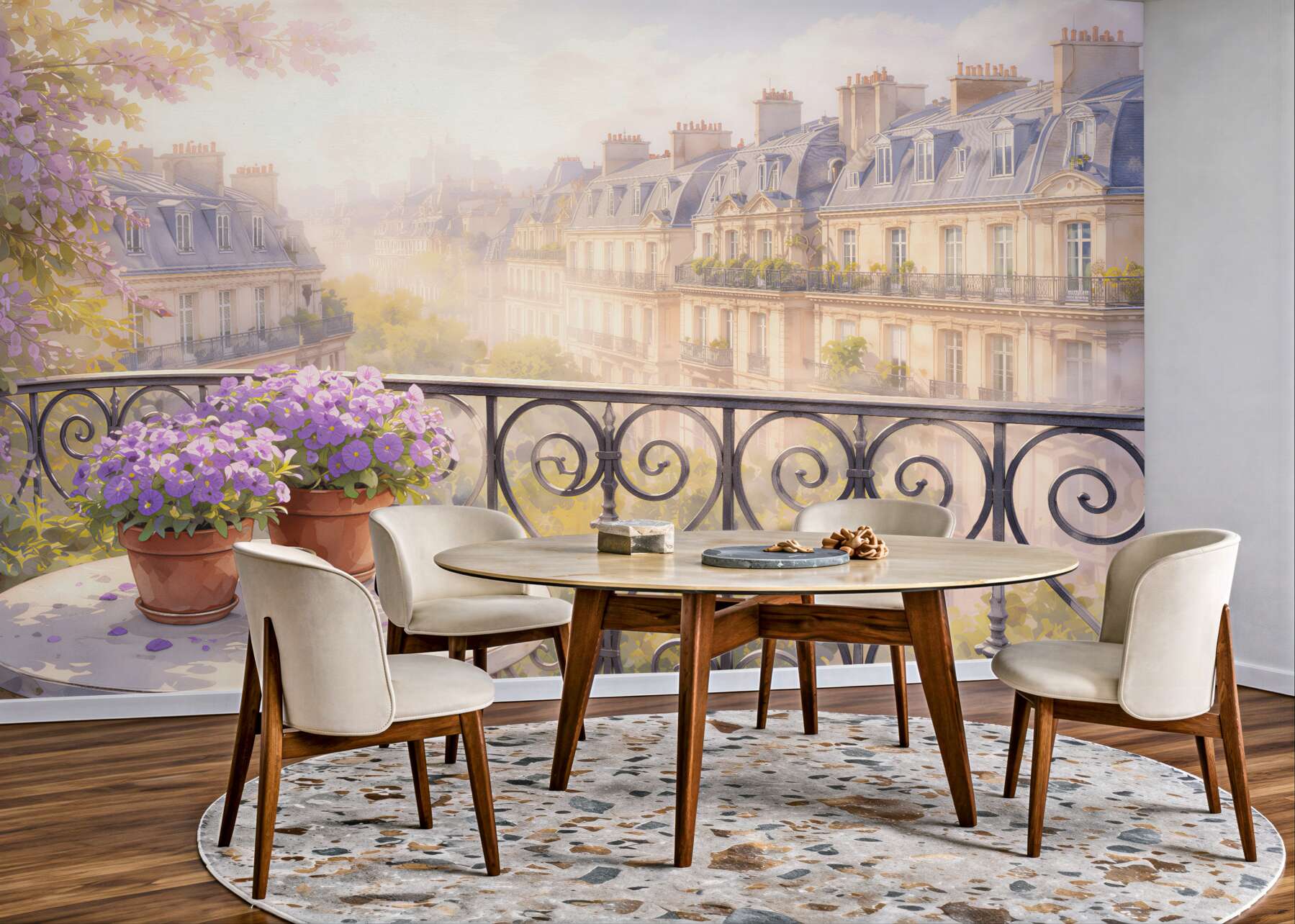 Fototapet Balcon romantic deasupra Parisului