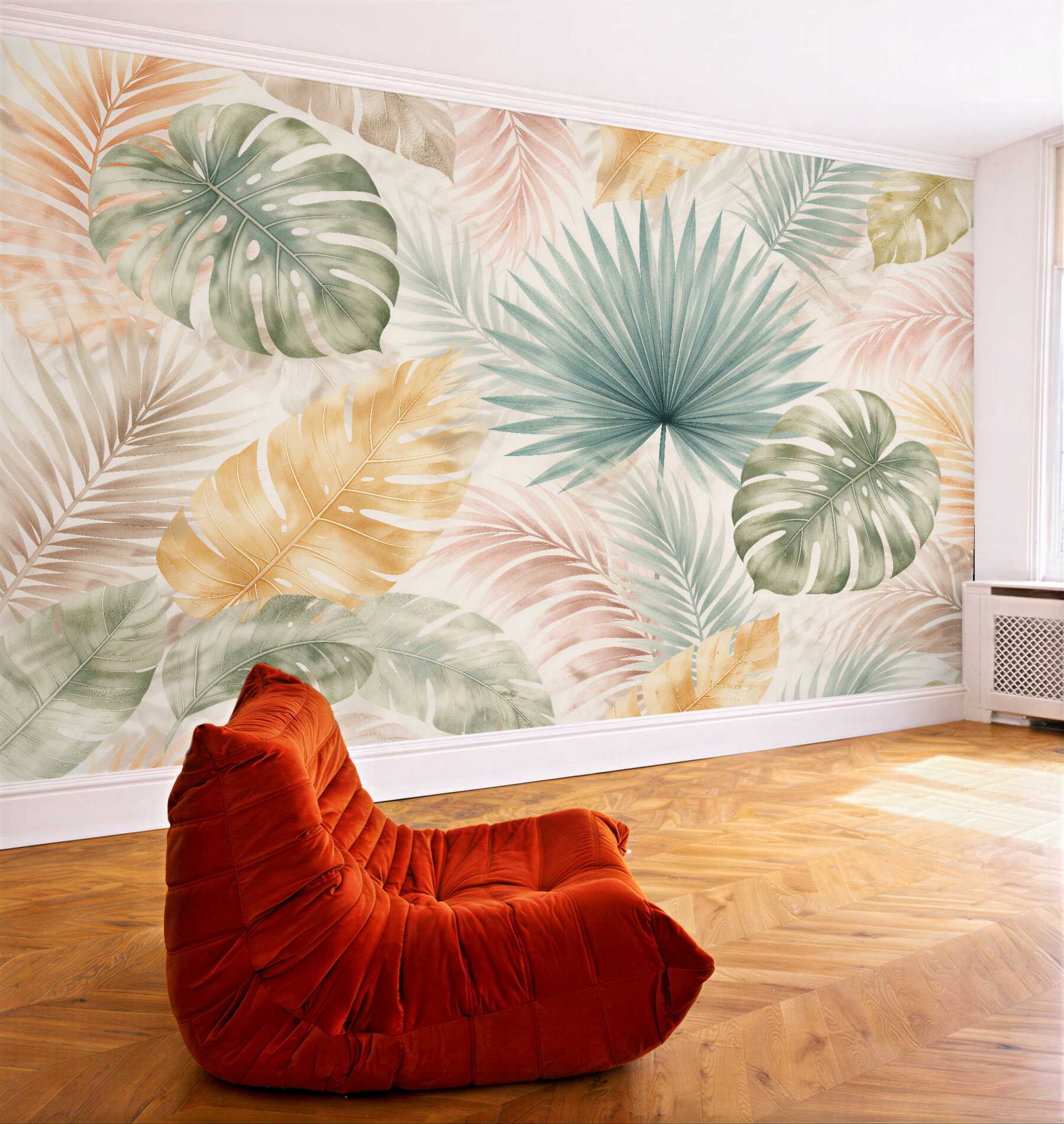 Fototapet Frunze tropicale pastelate