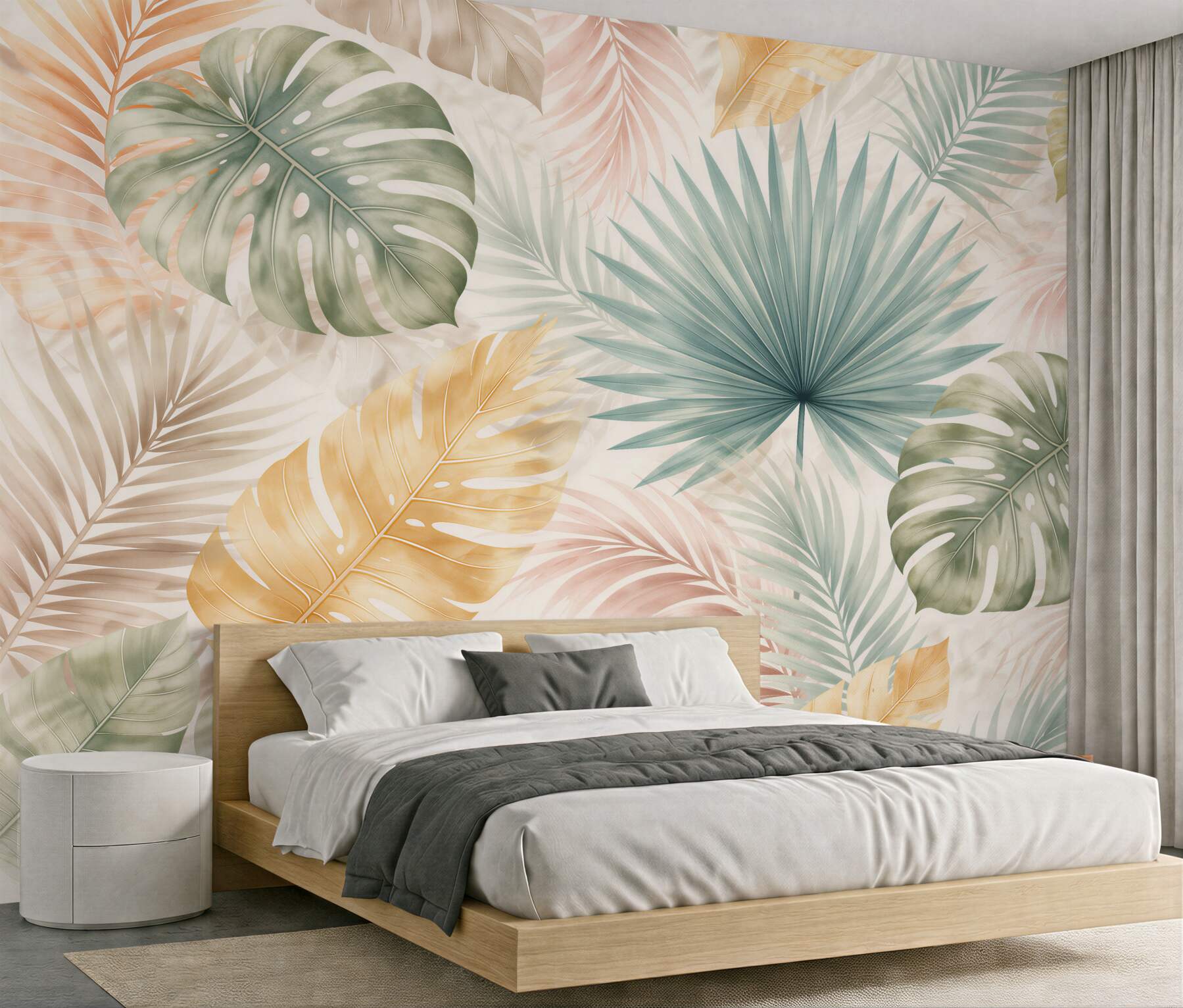 Fototapet Frunze tropicale pastelate