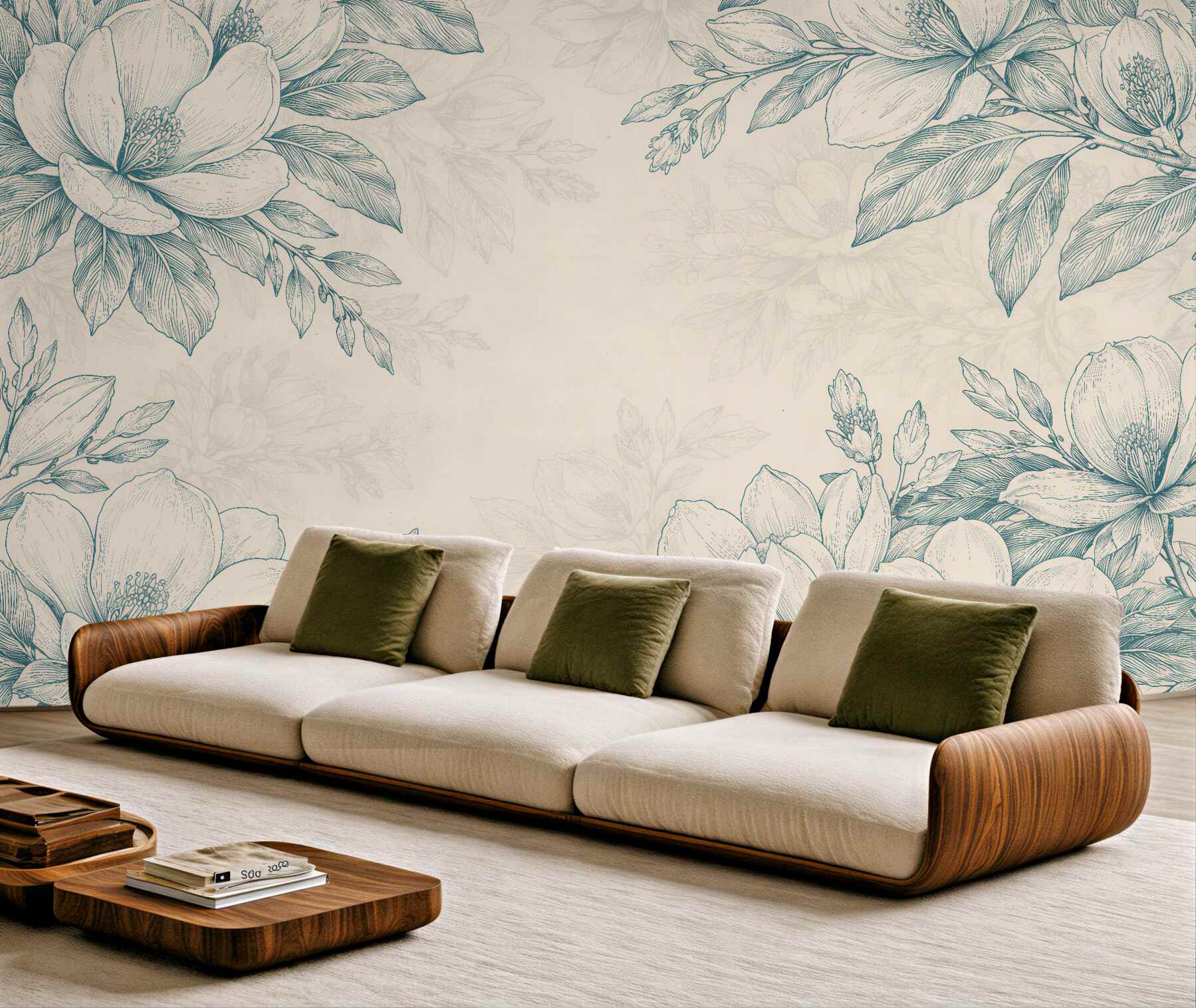 Fototapet Schiță florală în stil elegant