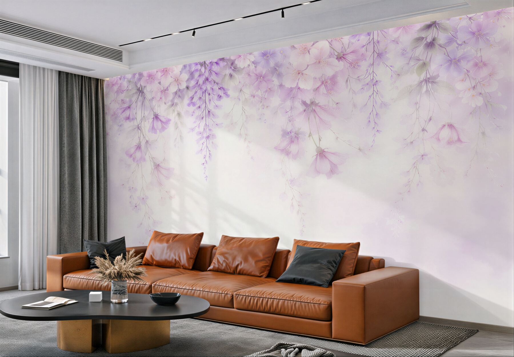 Fototapet Baldachin pastel din ramuri înflorite