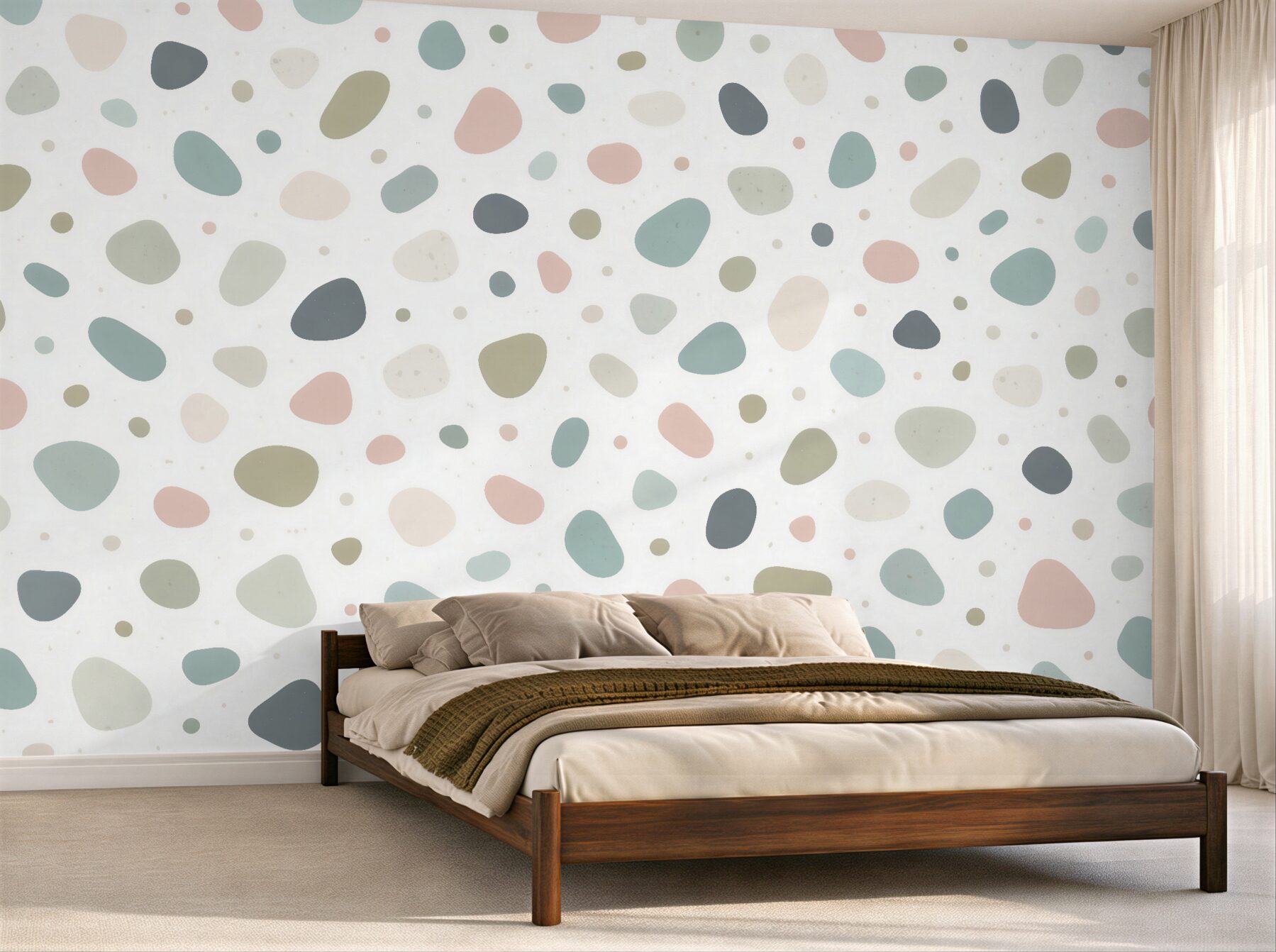 Fototapet terrazzo organic în nuanțe pastelate
