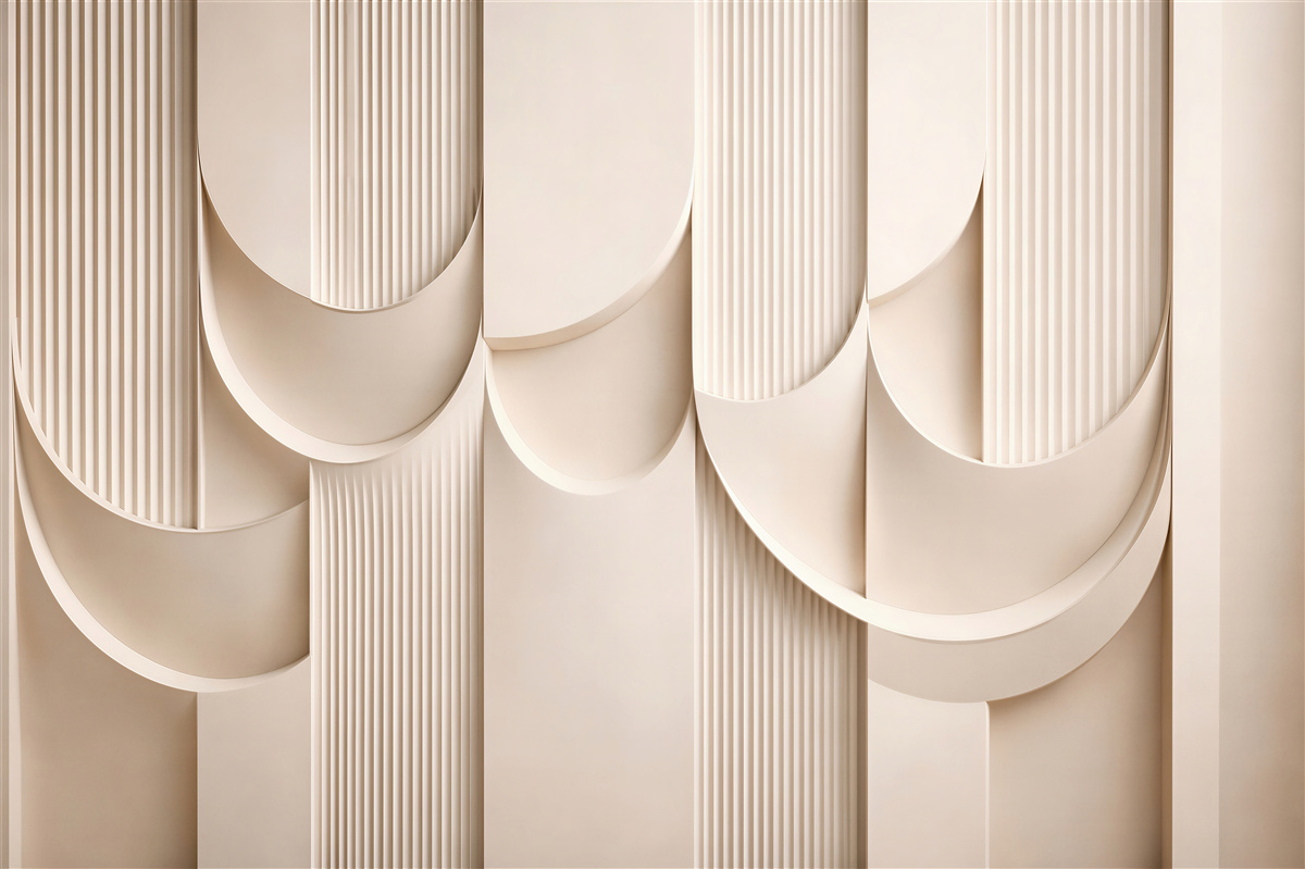 Fototapet abstracție bej cu relief elegant
