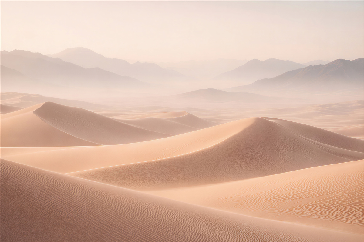 Fototapet Dune aurii și munți
