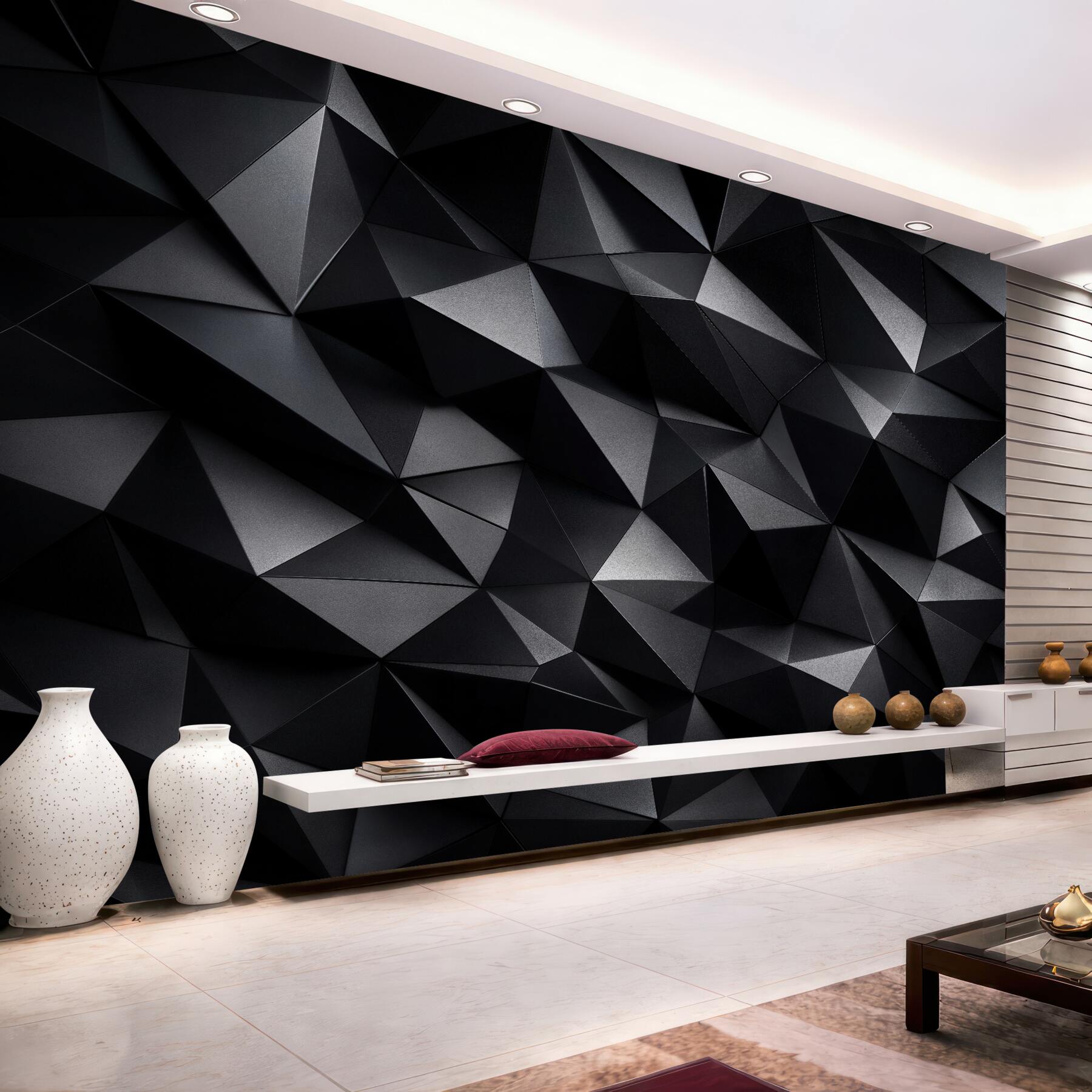 Fototapet Forme geometrice negre 3D
