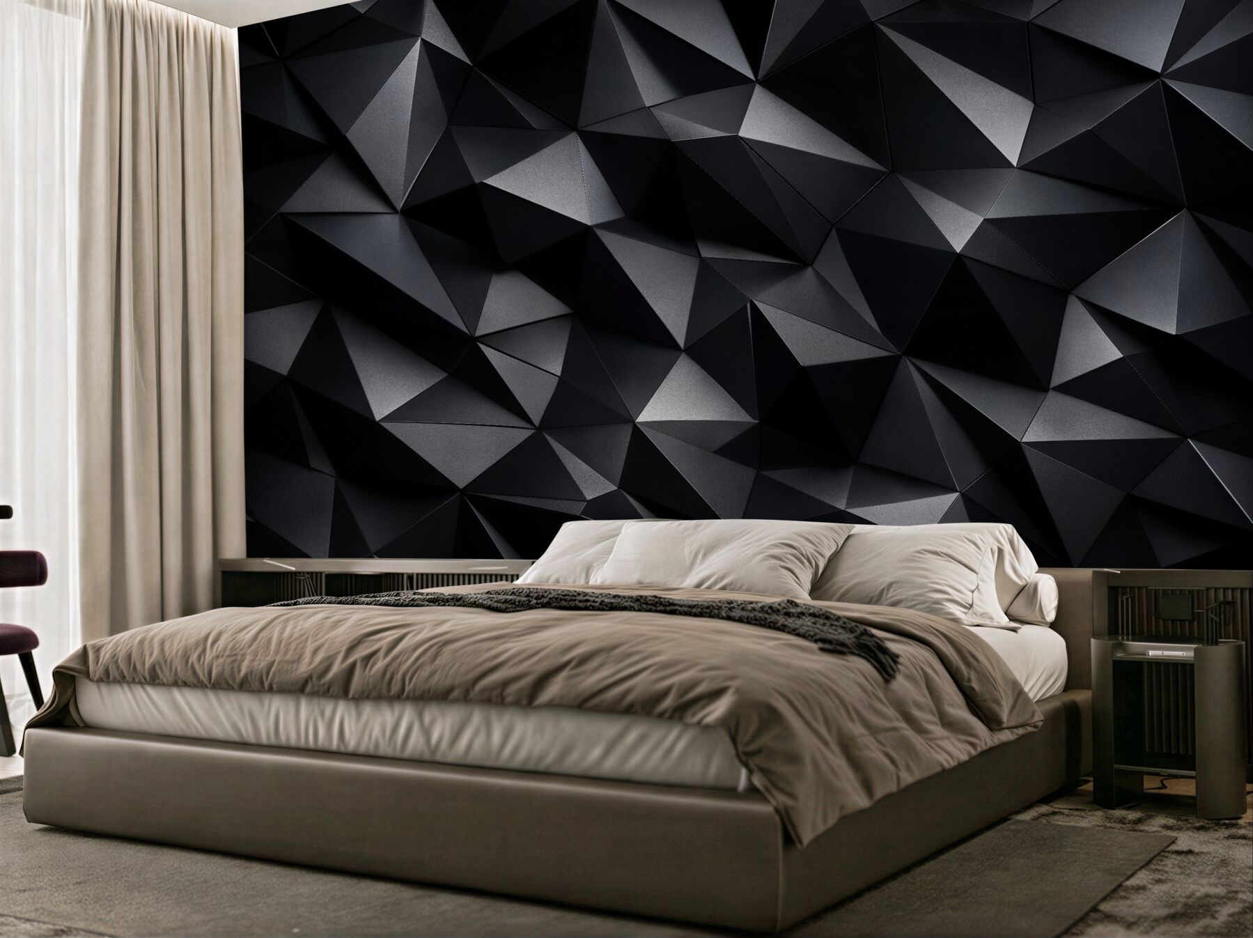 Fototapet Forme geometrice negre 3D