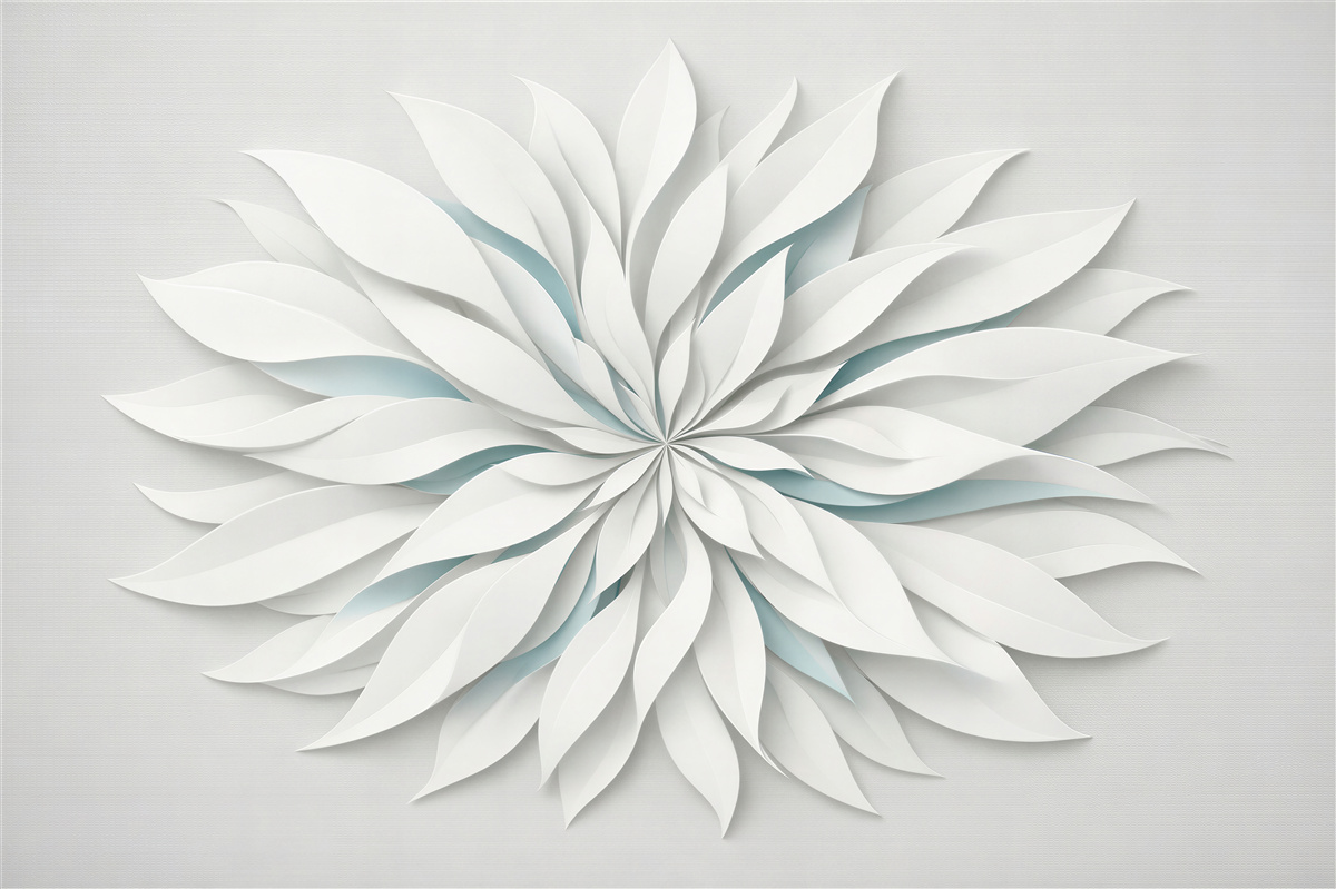 Fototapet Floare albă 3D a liniștii