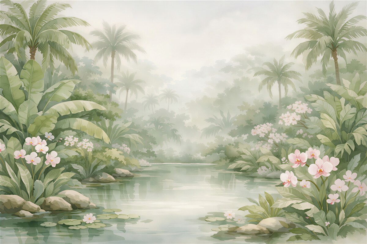 Fototapet Lagună tropicală în flori