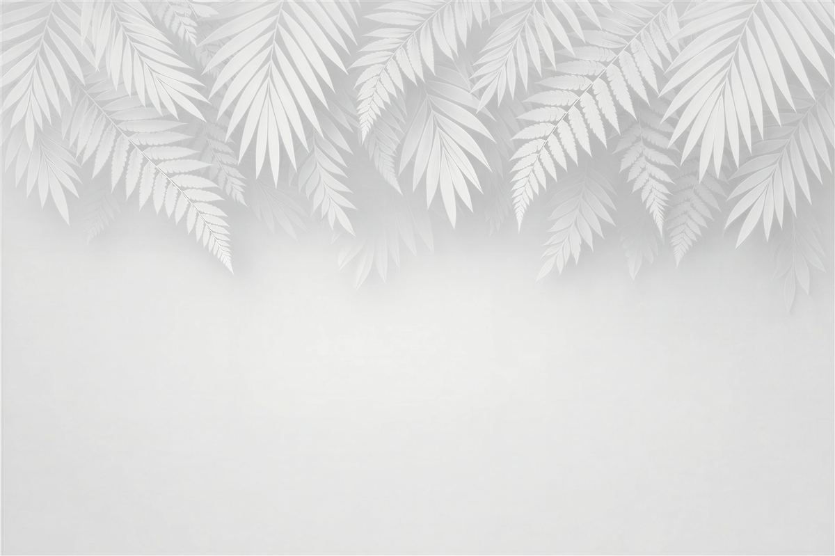 Fototapet Frunze tropicale albe în umbră