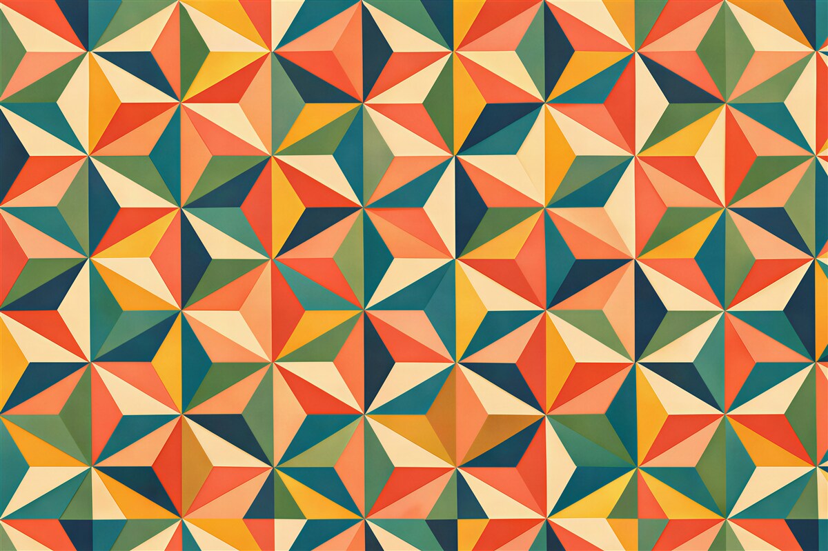 Fototapet Mozaic geometric retro de culori