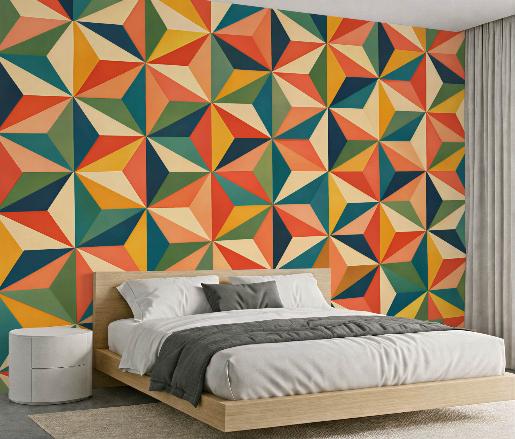 Fototapet Mozaic geometric retro de culori
