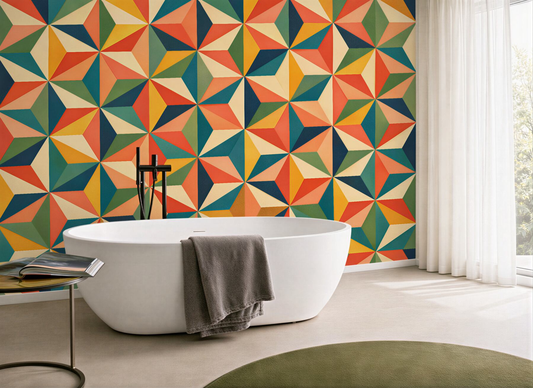 Fototapet Mozaic geometric retro de culori