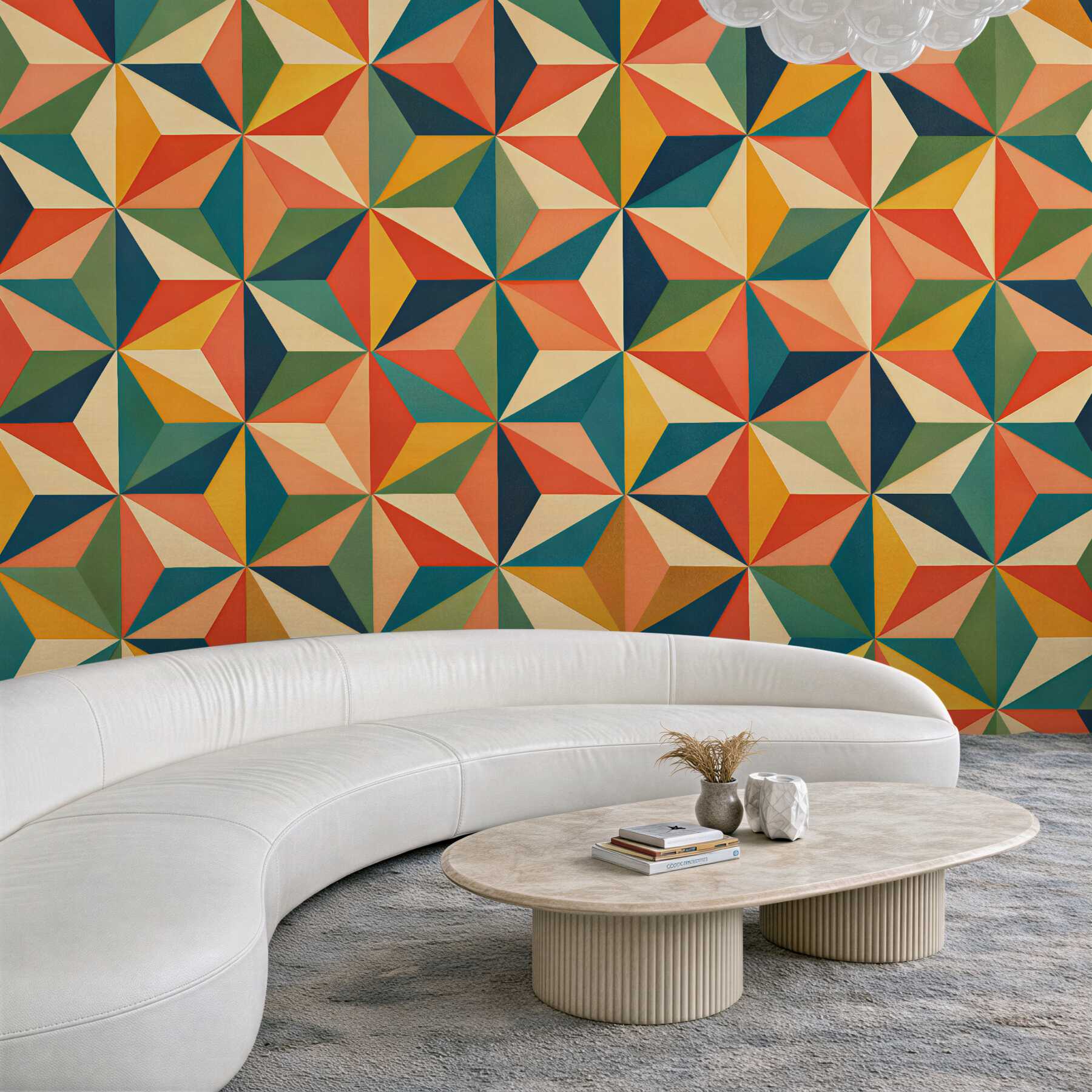 Fototapet Mozaic geometric retro de culori