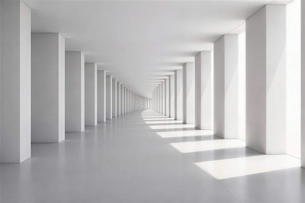 Fototapet Tunel alb de lumină și perspectivă
