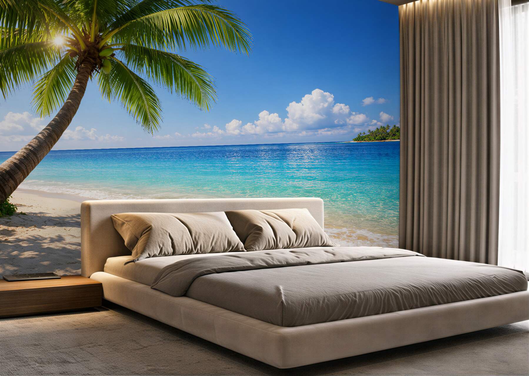 Fototapet Plajă paradisiacă cu palmier