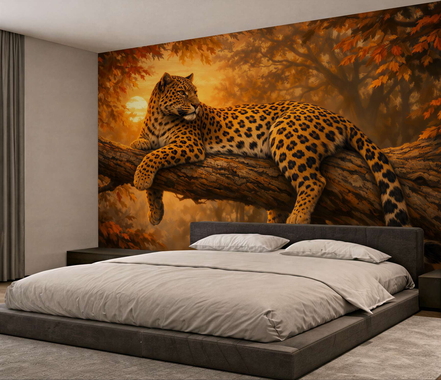 Fototapet Leopard la apus