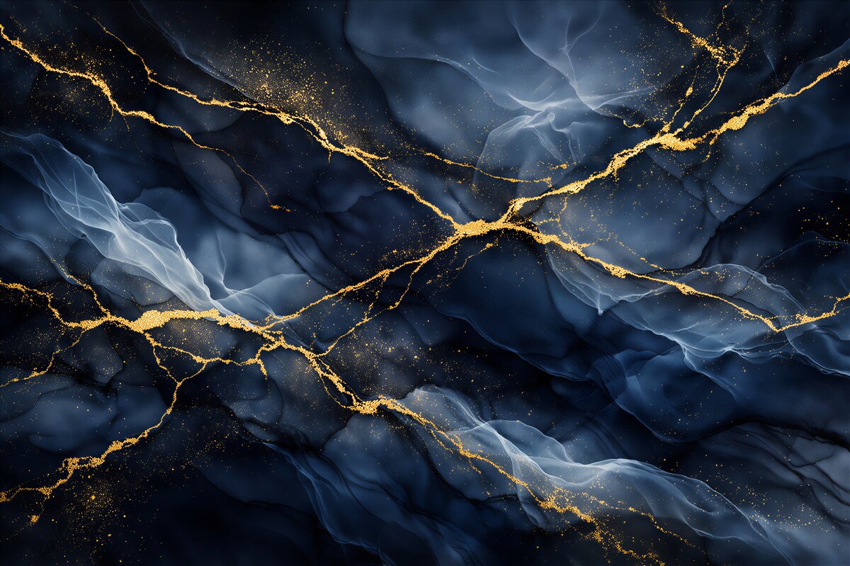 Fototapet Abstract bleumarin cu strălucire aurie