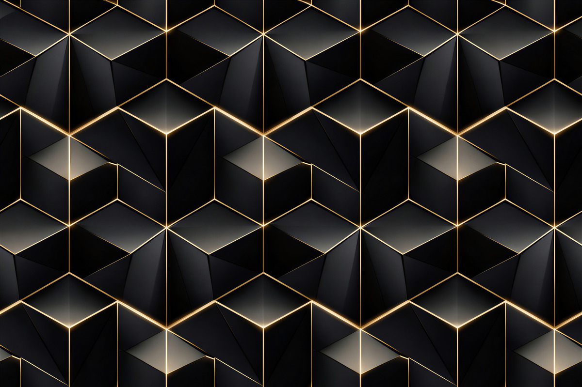 Fototapet Cuburi geometrice aurii 3D
