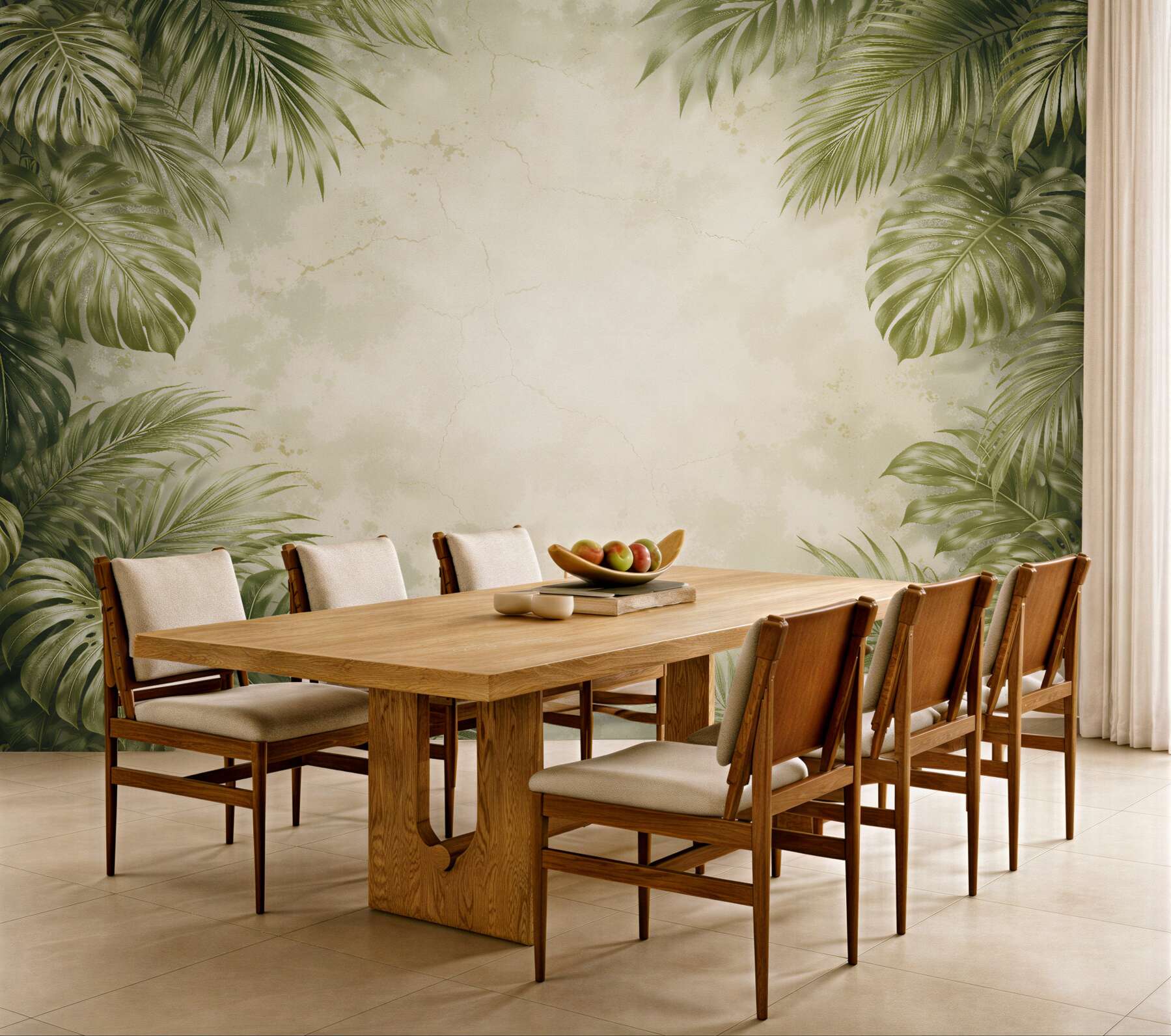 Fototapet Frunze tropicale pe fundal deschis