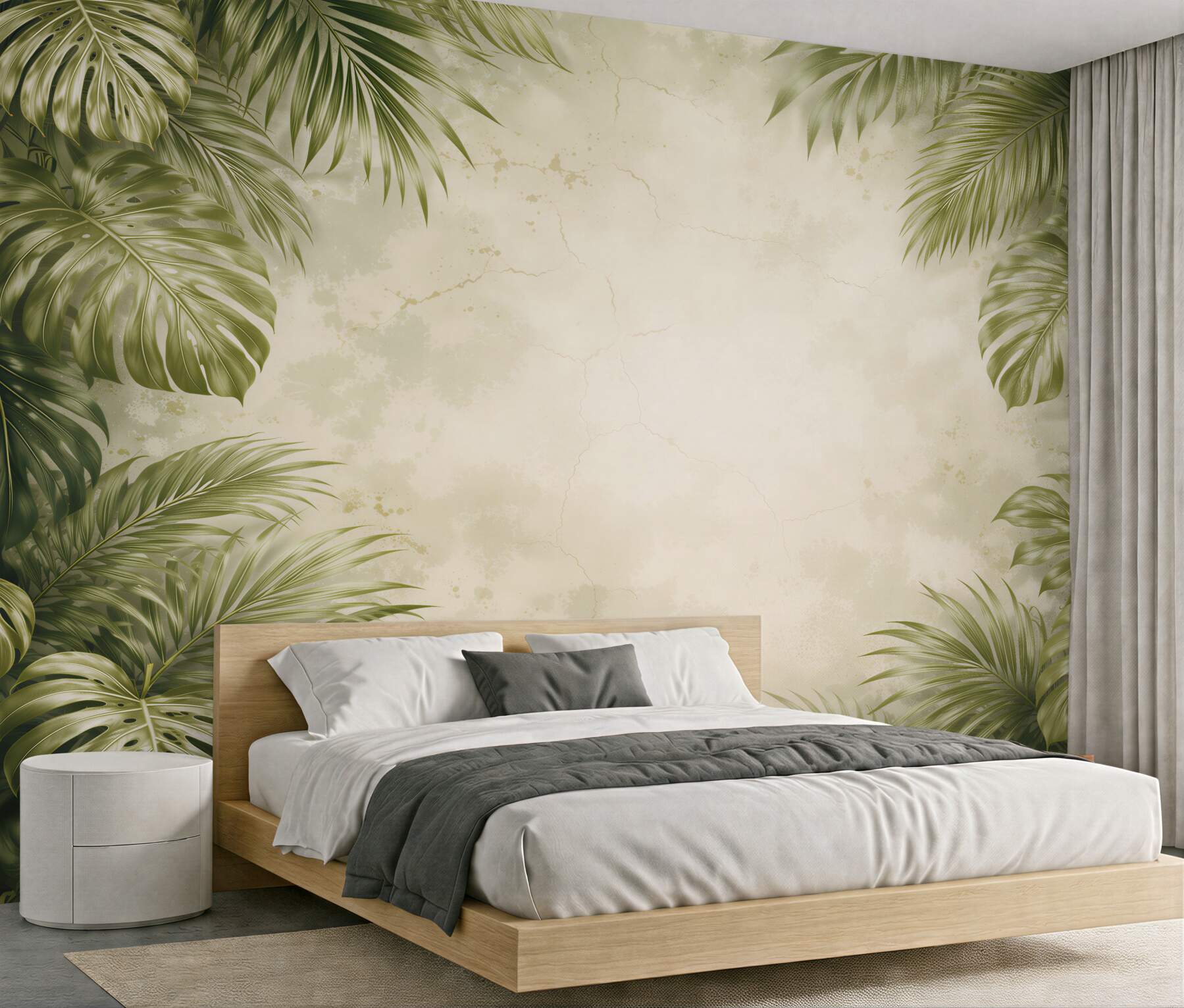 Fototapet Frunze tropicale pe fundal deschis
