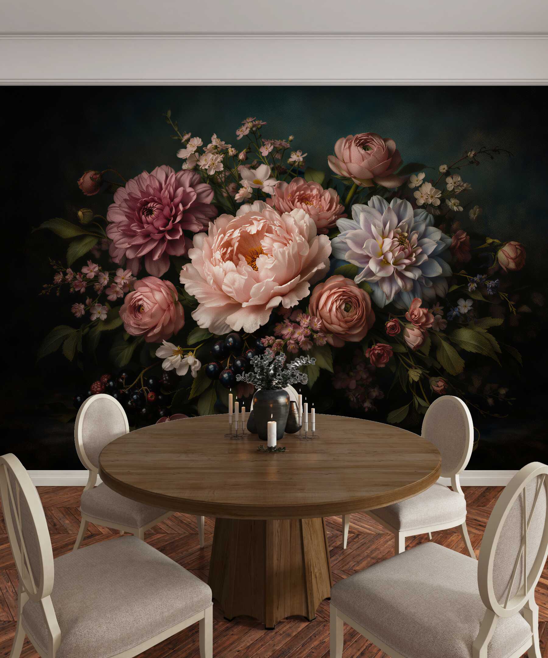 Fototapet Buchet romantic de flori pastelate