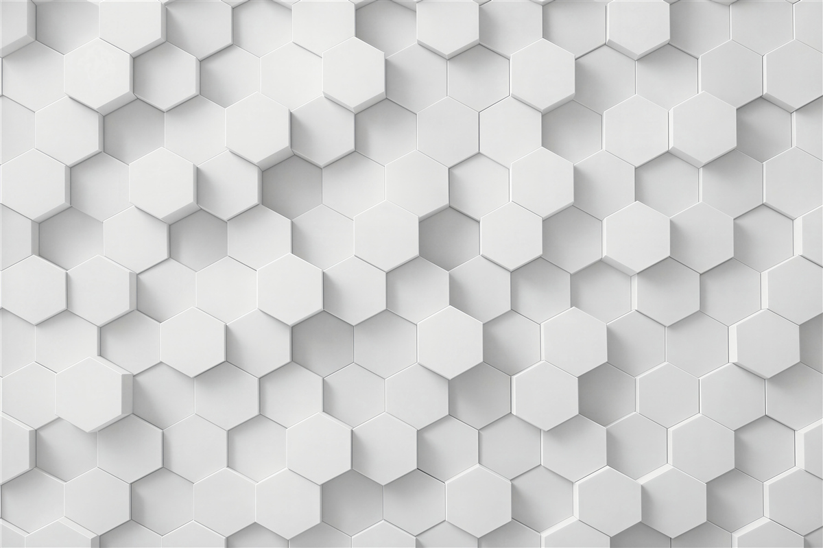 Fototapet Hexagoane albe în relief modern