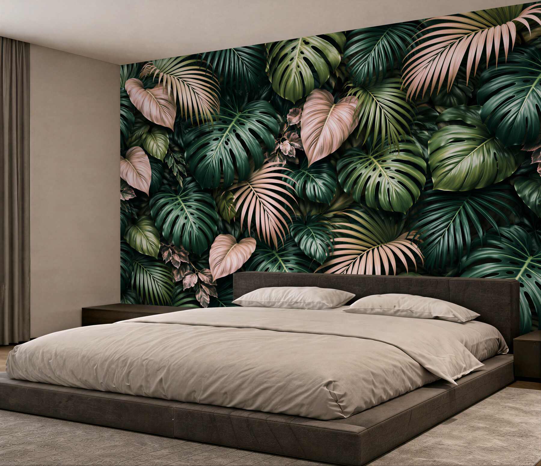 Fototapet Frunze pudrate din jungla tropicală