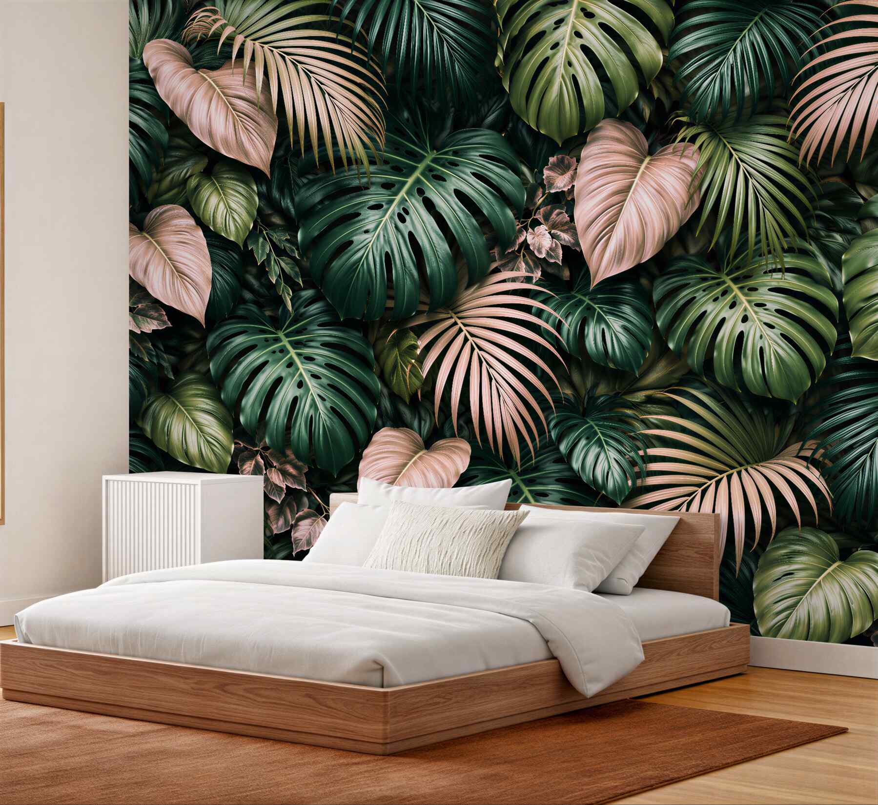 Fototapet Frunze pudrate din jungla tropicală