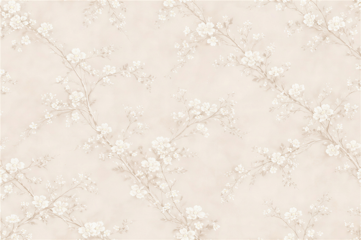 Fototapet Flori delicate crem pe ramuri