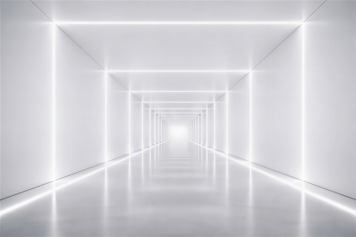 Fototapet Tunel alb luminos al viitorului
