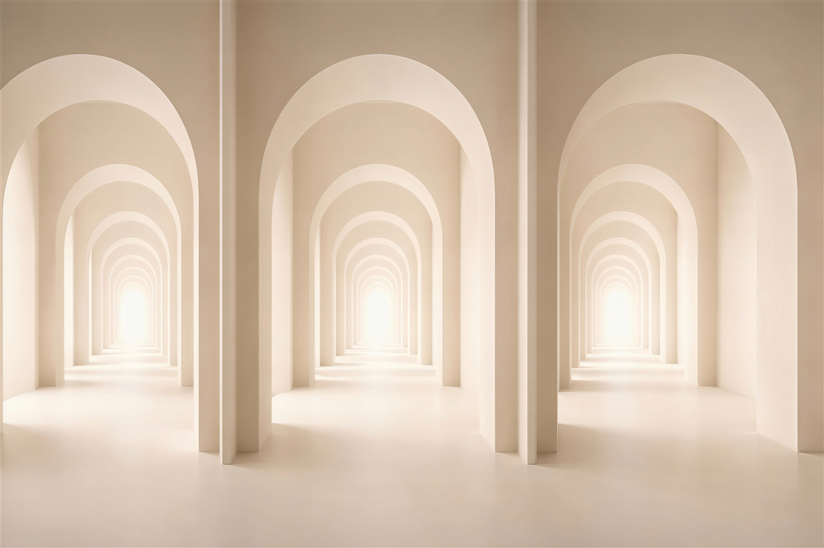 Fototapet Tunel luminos cu arcade