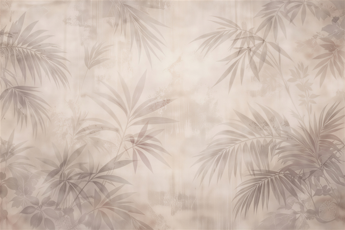Fototapet Frunze tropicale bej