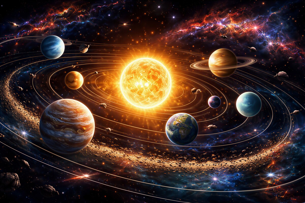 Fototapet Sistem planetar însorit